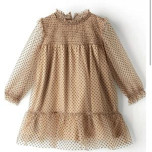 Zara blush rose polka dot dress
